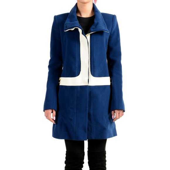 Just Cavalli Women's Multi-Color Wool Coat US S IT 40